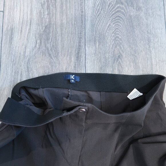 Pants Womens 12 Dark Gray Dress Trousers Stretch Straight Leg Elastic Waist - Picture 11 of 14